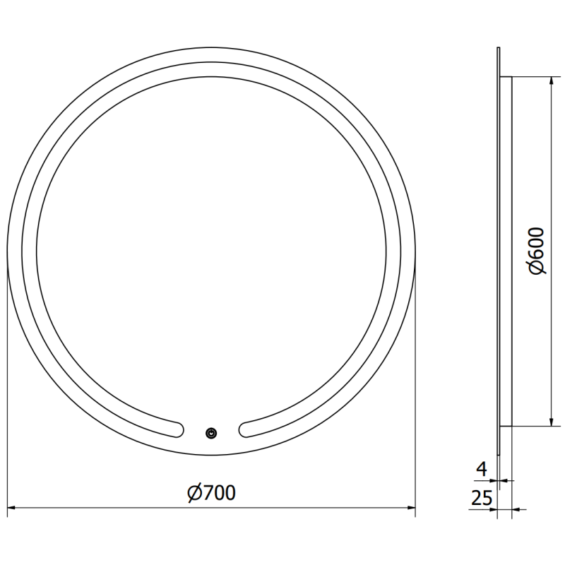 Mexen Rose miroir de salle de bain rétroéclairé, rond 70 cm, LED 6000K, antibuée - 9810-070-070-611-00