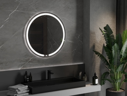 Mexen Rose miroir de salle de bain éclairé, rond 80 cm, LED 6000K, antibuée - 9810-080-080-611-00