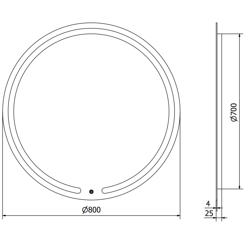 Mexen Rose miroir de salle de bain éclairé, rond 80 cm, LED 6000K, anti-buée - 9810-080-080-611-00