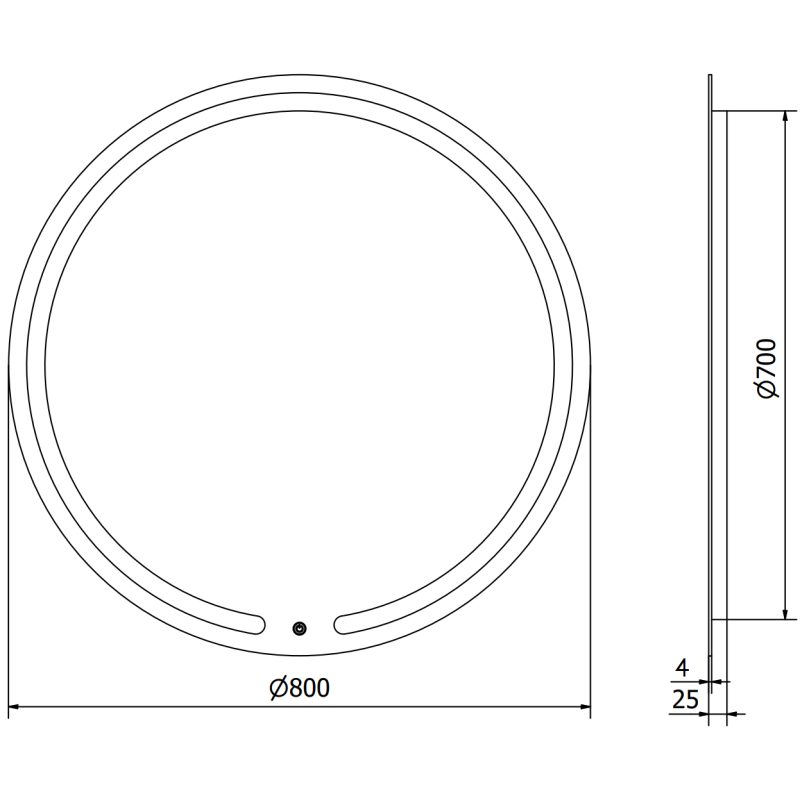 Mexen Rose miroir de salle de bain éclairé, rond 80 cm, LED 6000K, antibuée - 9810-080-080-611-00