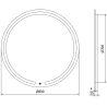Mexen Rose miroir de salle de bain éclairé, rond 80 cm, LED 6000K, anti-buée - 9810-080-080-611-00