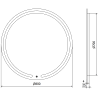 Mexen Rose miroir de salle de bain éclairé, rond 80 cm, LED 6000K, antibuée - 9810-080-080-611-00