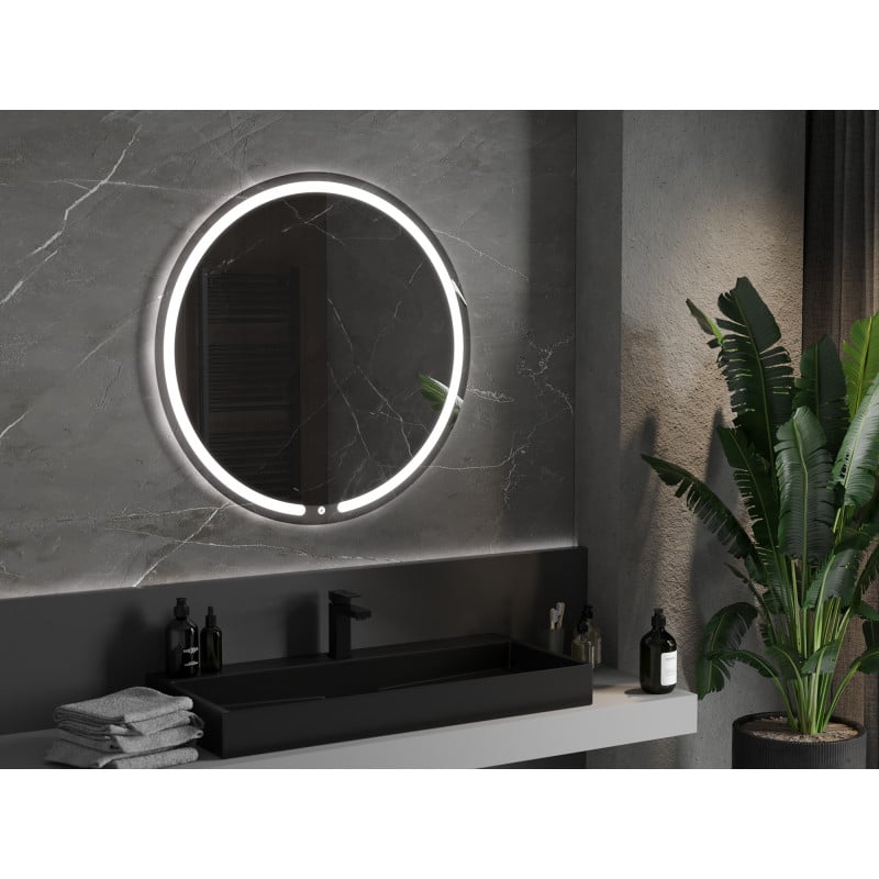 Mexen Rose miroir de salle de bain éclairé, rond 90 cm, LED 6000K, anti-buée - 9810-090-090-611-00
