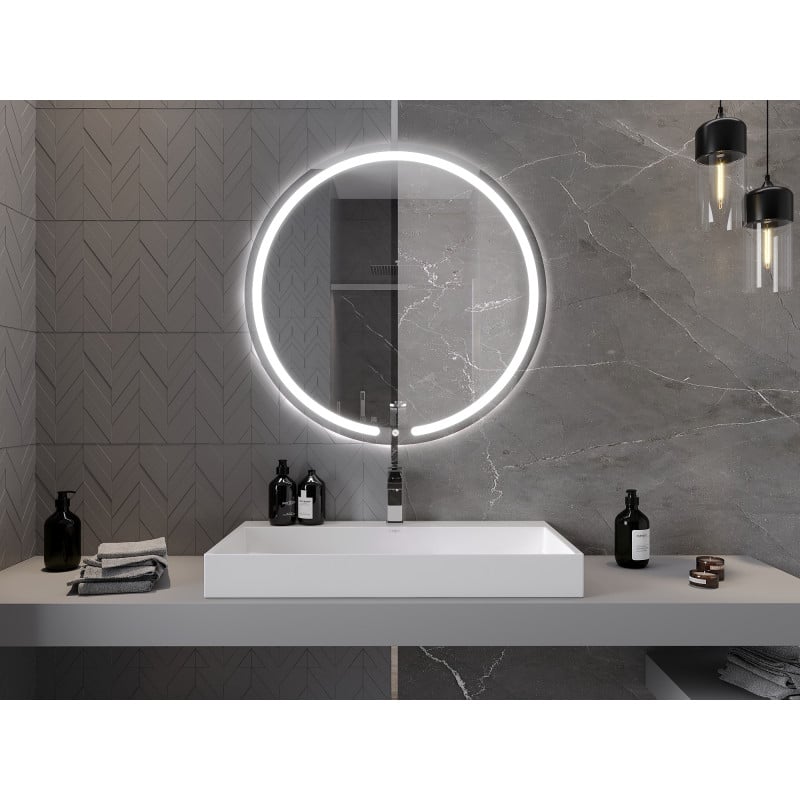 Mexen Rose miroir de salle de bain éclairé, rond 90 cm, LED 6000K, anti-buée - 9810-090-090-611-00