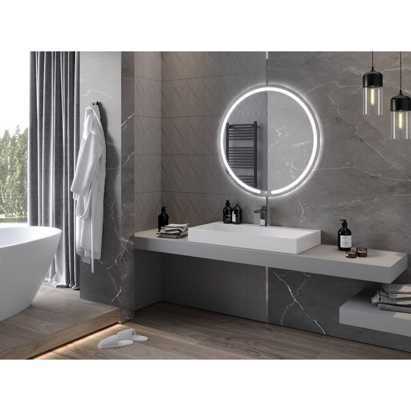 Mexen Rose miroir de salle de bain éclairé, rond 90 cm, LED 6000K, anti-buée - 9810-090-090-611-00