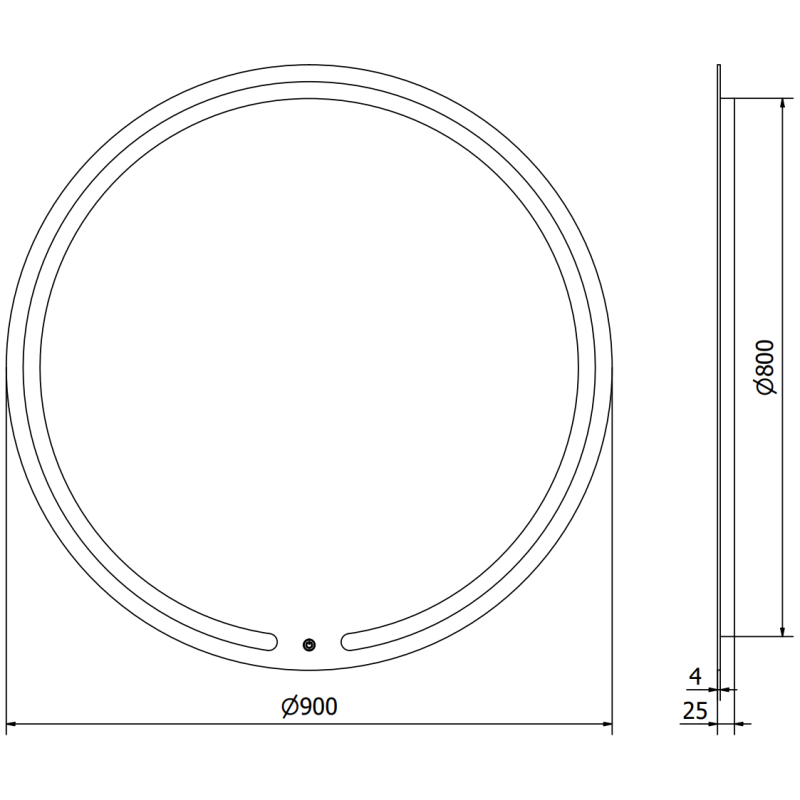 Mexen Rose miroir de salle de bain éclairé, rond 90 cm, LED 6000K, anti-buée - 9810-090-090-611-00