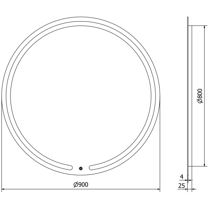 Mexen Rose miroir de salle de bain éclairé, rond 90 cm, LED 6000K, antibuée - 9810-090-090-611-00