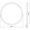Mexen Rose miroir de salle de bain éclairé, rond 90 cm, LED 6000K, anti-buée - 9810-090-090-611-00