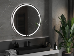 Mexen Rose miroir de salle de bain éclairé, rond 100 cm, LED 6000K, antibuée - 9810-100-100-611-00