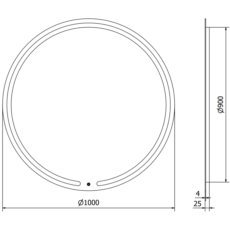 Mexen Rose miroir de salle de bain éclairé, rond 100 cm, LED 6000K, antibuée - 9810-100-100-611-00
