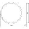 Mexen Rose miroir de salle de bain éclairé, rond 100 cm, LED 6000K, antibuée - 9810-100-100-611-00