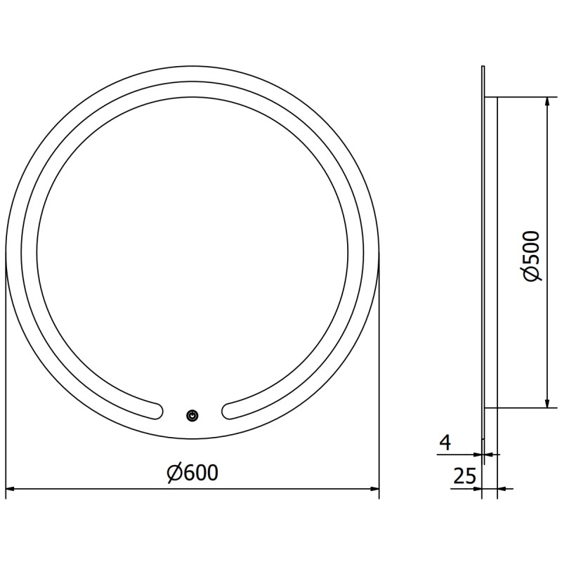 Mexen Rose miroir de salle de bain éclairé, rond 60 cm, LED 6000K, anti-buée - 9810-060-060-611-00