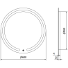 Mexen Rose miroir de salle de bain éclairé, rond 60 cm, LED 6000K, anti-buée - 9810-060-060-611-00