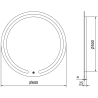 Mexen Rose miroir de salle de bains éclairé, rond 60 cm, LED 6000K, anti-buée - 9810-060-060-611-00
