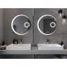 Mexen Ella miroir de salle de bains éclairé avec miroir cosmétique, rond 70 cm, LED 6000K, antibuée - 9811-070-070-611-00