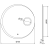 Mexen Ella miroir de salle de bain rétroéclairé avec miroir cosmétique, rond 70 cm, LED 6000K, anti-buée