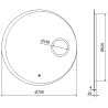 Mexen Ella miroir de salle de bains éclairé avec miroir cosmétique, rond 70 cm, LED 6000K, antibuée - 9811-070-070-611-00