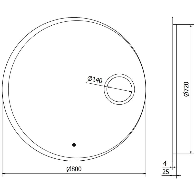 Mexen Ella miroir de salle de bain éclairé avec miroir cosmétique, rond 80 cm, LED 6000K, antibuée - 9811-080-080-611-00