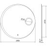 Mexen Ella miroir de salle de bains éclairé avec miroir cosmétique, rond 80 cm, LED 6000K, anti-buée - 9811-080-080-611-00