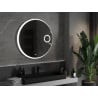 Mexen Ella miroir de salle de bains éclairé avec miroir cosmétique, rond 90 cm, LED 6000K, anti-buée - 9811-090-090-611-00