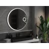 Mexen Ella miroir de salle de bains éclairé avec miroir cosmétique, rond 100 cm, LED 6000K, anti-buée - 9811-100-100-611-00