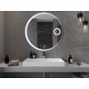 Mexen Ella miroir de salle de bains éclairé avec miroir cosmétique, rond 100 cm, LED 6000K, anti-buée - 9811-100-100-611-00