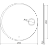 Mexen Ella miroir de salle de bain rétroéclairé avec miroir cosmétique, rond 100 cm, LED 6000K, antibuée