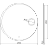 Mexen Ella miroir de salle de bains éclairé avec miroir cosmétique, rond 100 cm, LED 6000K, anti-buée - 9811-100-100-611-00