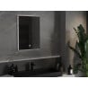 Mexen Erma miroir de salle de bain rétroéclairé 50 x 70 cm, LED 6000K, anti-buée, cadre noir - 9814-050-070-611-70
