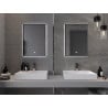 Mexen Erma miroir de salle de bain rétroéclairé 50 x 70 cm, LED 6000K, anti-buée, cadre noir - 9814-050-070-611-70