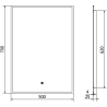 Mexen Erma miroir de salle de bain éclairé 50 x 70 cm, LED 6000K, antibuée, cadre noir - 9814-050-070-611-70