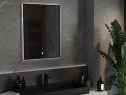 Mexen Erma miroir de salle de bain éclairé 60 x 80 cm, LED 6000K, anti-buée, cadre noir - 9814-060-080-611-70