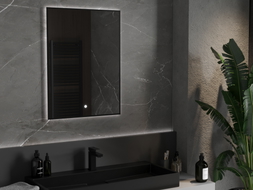 Mexen Erma miroir de salle de bain éclairé 60 x 80 cm, LED 6000K, antibuée, cadre noir - 9814-060-080-611-70