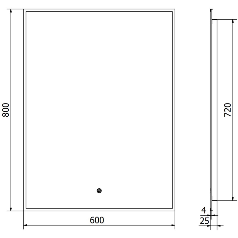 Mexen Erma miroir de salle de bain éclairé 60 x 80 cm, LED 6000K, antibuée, cadre noir - 9814-060-080-611-70