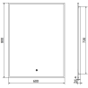 Mexen Erma miroir de salle de bain éclairé 60 x 80 cm, LED 6000K, anti-buée, cadre noir - 9814-060-080-611-70