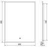 Mexen Erma miroir de salle de bain éclairé 60 x 80 cm, LED 6000K, antibuée, cadre noir - 9814-060-080-611-70