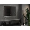 Mexen Erma miroir de salle de bain éclairé 80 x 60 cm, LED 6000K, anti-buée, cadre noir - 9814-080-060-611-70