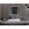 Mexen Erma miroir de salle de bain rétroéclairé 80 x 60 cm, LED 6000K, anti-buée, cadre noir - 9814-080-060-611-70