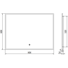 Mexen Erma miroir de salle de bain éclairé 80 x 60 cm, LED 6000K, anti-buée, cadre noir - 9814-080-060-611-70