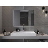 Mexen Erma miroir de salle de bain rétro-éclairé 100 x 80 cm, LED 6000K, anti-buée, cadre noir - 9814-100-080-611-70