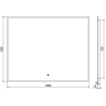 Mexen Erma miroir de salle de bain rétro-éclairé 100 x 80 cm, LED 6000K, anti-buée, cadre noir - 9814-100-080-611-70