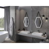 Mexen Orla miroir de salle de bains éclairé 50 x 70 cm, LED 6000K, anti-buée, cadre noir - 9815-050-070-611-70