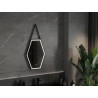 Mexen Orla miroir de salle de bains rétroéclairé 50 x 70 cm, LED 6000K, anti-buée, cadre noir - 9815-050-070-611-70