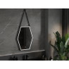 Mexen Orla miroir de salle de bain éclairé 60 x 80 cm, LED 6000K, antibuée, cadre noir - 9815-060-080-611-70
