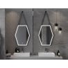Mexen Orla miroir de salle de bain éclairé 60 x 80 cm, LED 6000K, anti-buée, cadre noir - 9815-060-080-611-70