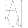 Mexen Orla miroir de salle de bain éclairé 60 x 80 cm, LED 6000K, antibuée, cadre noir - 9815-060-080-611-70