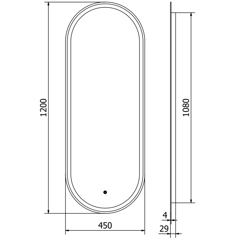 Mexen Bono miroir de salle de bain éclairé 45 x 120 cm, LED 6000K, anti-buée - 9816-045-120-611-00