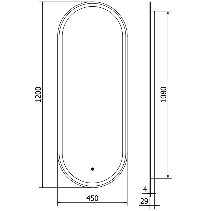 Mexen Bono miroir de salle de bain éclairé 45 x 120 cm, LED 6000K, anti-vapeur - 9816-045-120-611-00