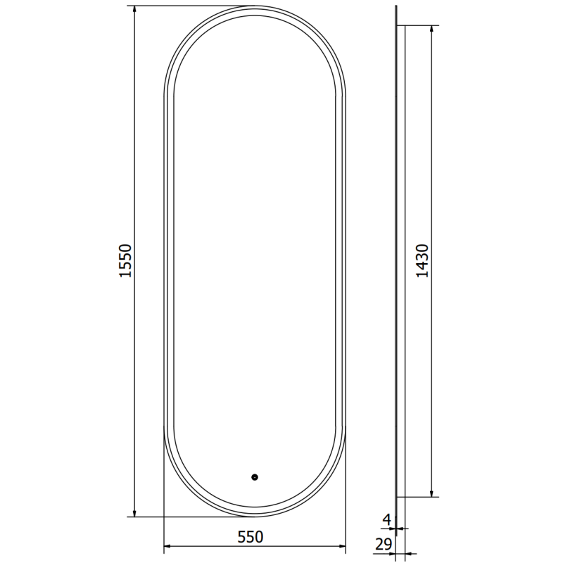 Mexen Bono miroir de salle de bain éclairé 55 x 155 cm, LED 6000K, antibuée - 9816-055-155-611-00