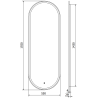 Mexen Bono miroir de salle de bain éclairé 55 x 155 cm, LED 6000K, antibuée - 9816-055-155-611-00